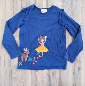 Hanna Andersson Blue Kids Shirt with Embroidered Design